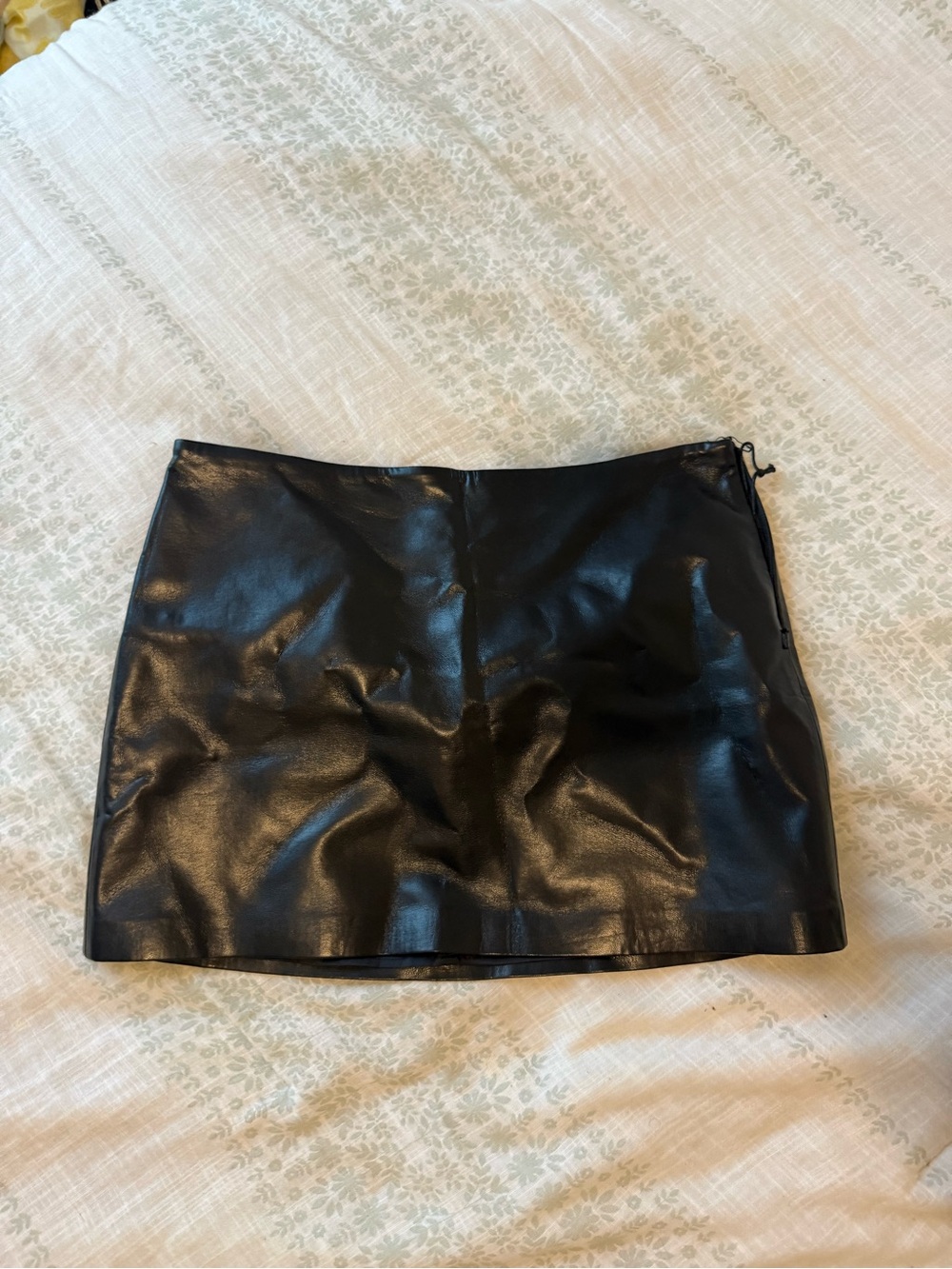 Agolde Black Leather Mini Skirt